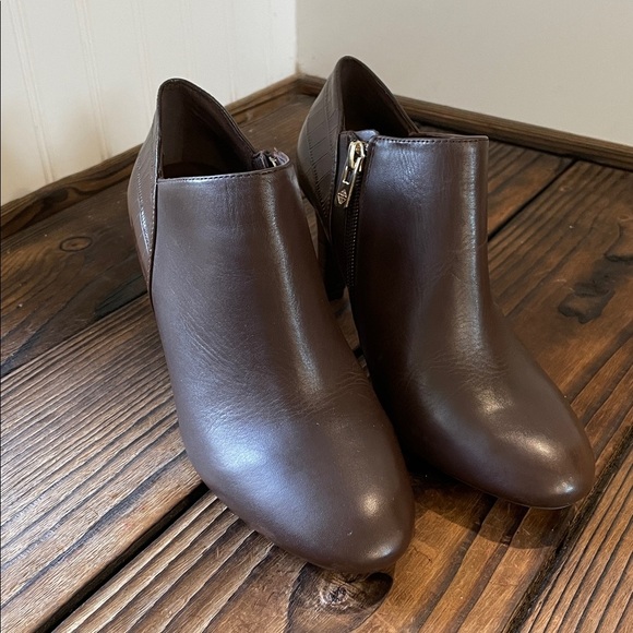 New ANTONIO MELANI brown leather embossed crocodile stiletto ankle Boots - Picture 3 of 8